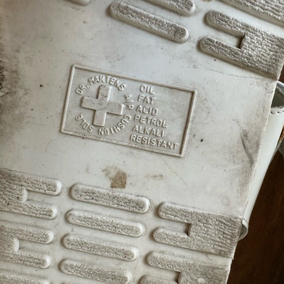 DR. MARTENS Romi Chunky Platform Ankle Strap Sandal White Patent Leather - Picture 12 of 12